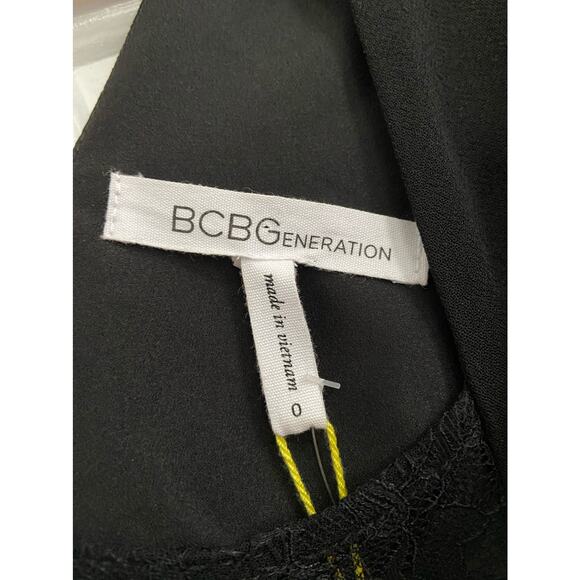 NWT BCBGeneration Lace Chiffon Sleeveless Little Black Dress - Picture 9 of 10